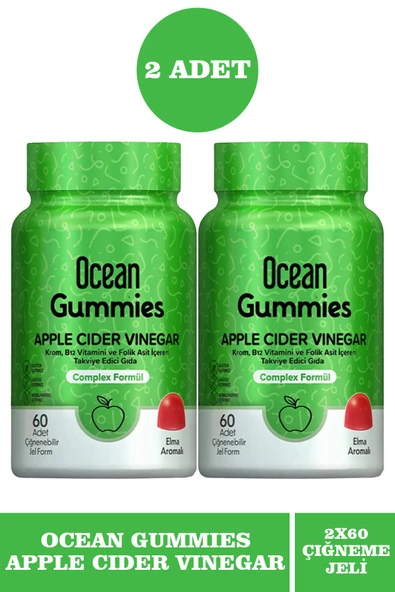 Ocean Gummies Apple Cider Vinegar 60 Çiğneme Form 2 Adet ürün görseli 1