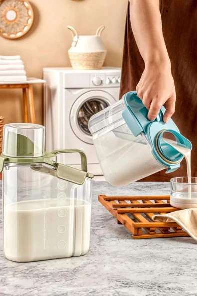 Flora Çok Fonksiyonlu Un, Bakliyat, Deterjan Saklama Kabı (Contalı Sızdırmaz) 1800 ml 3'lü Set - 6