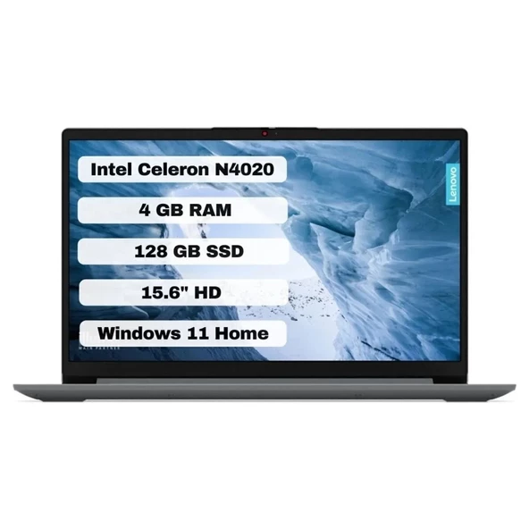 IdeaPad 1 Intel Celeron N4020 4GB 128GB SSD Windows 11 Home 15.6" Taşınabilir Bilgisayar 82V700A9TX