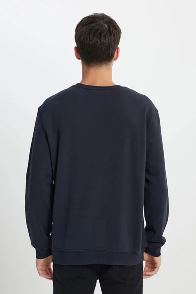 Lee Regular Fit %100 Pamuk Bisiklet Yaka Siyah Şardonlu Sweatshirt - 4