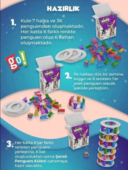 Go Toys Şanslı Penguen Kulesi Eğitici Zeka Ve Aktivite Oyunu Eğlence Kutusu Eğitici Oyuncak - 1+ Yaş - 2