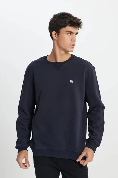 Lee Regular Fit %100 Pamuk Bisiklet Yaka Siyah Şardonlu Sweatshirt - 2