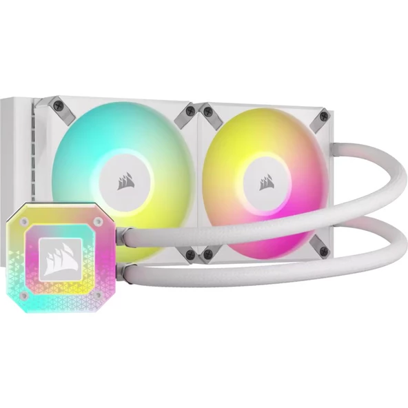 CORSAİR İCUE H100İ ELİTE XT 240MM 2 X AF140 RGB FAN SIVI İŞLEMCİ SOĞUTUCUSU BEYAZ (CW-9060072-WW)