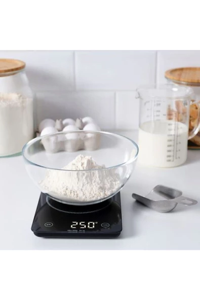 Genomsnıtt Hassas Dijital Mutfak Tartısı Terazi Siyah 3 Kg - 3