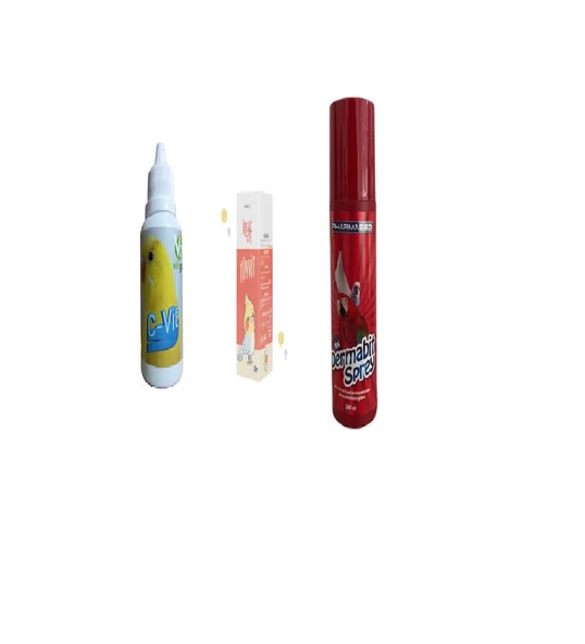 MUHABBET KUŞU VİTAMİN SETİ (DERMABİT SPREY 200 ml + TÜYVİT VİTAMİN B + C-VİT )