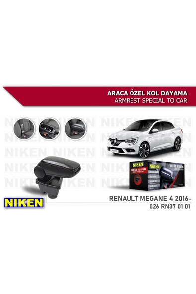 Renault Megane 4 2016- Kol Dayama Kolçak Geçmeli ABS Siyah