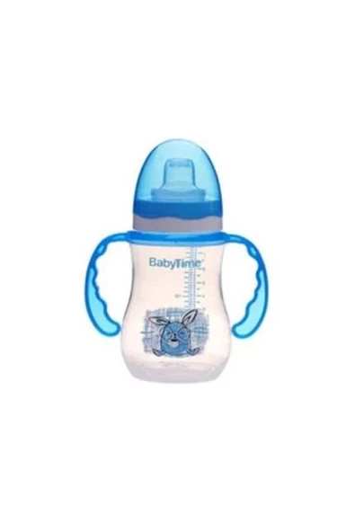 HAARMAAN Babytime BT105 Damla Akıtmaz Kulplu Bardak 250 ml MAVİ