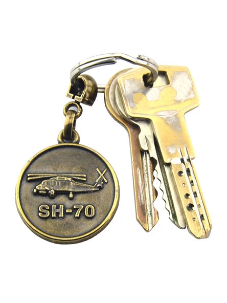 SH-70 Helikopter Rölyefli Metal Anahtarlık - 4