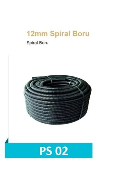 Ayda PS02 Plastik Spireller Borular 16mm. (100 mt.) Siyah