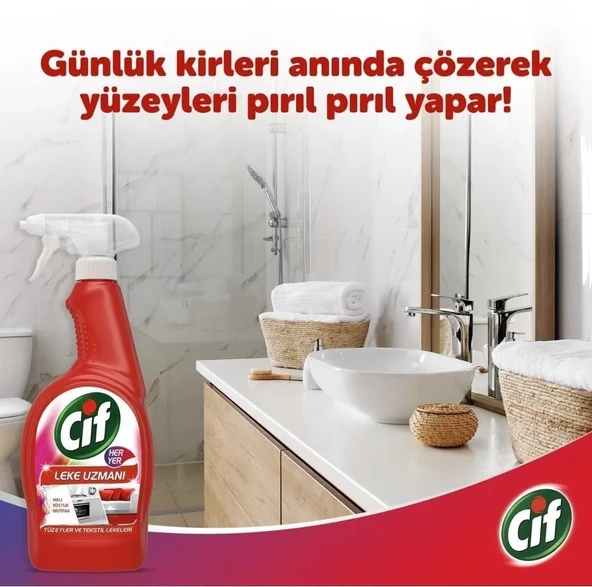 Cif Sprey Yüzey Ve Kumaş Lekeleri Için Leke Uzmanı 750 ml X3 - Resim 5