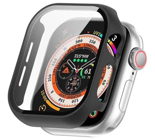 Apple Watch Series 10 Uyumlu 42/46 mm Ekran Koruyucu Kılıf Siyah