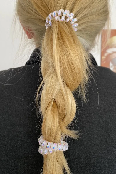 Periboia 2 Li Hologram Spiral Saç Tokası - Spiral Bileklik - 2