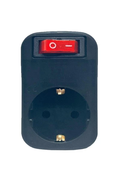 Şahnet Tekli Siyah Anahtarlı Akım Korumalı Fiş Priz - Şok Korumalı Priz - 5