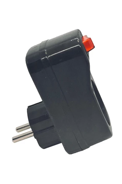 Şahnet Tekli Siyah Anahtarlı Akım Korumalı Fiş Priz - Şok Korumalı Priz - 3