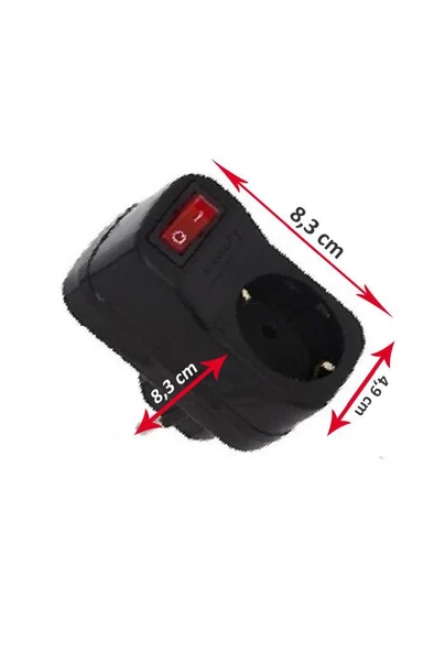 Şahnet Tekli Siyah Anahtarlı Akım Korumalı Fiş Priz - Şok Korumalı Priz - 2