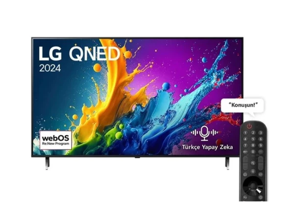 LG 65QNED80T6A 4K Ultra HD 65" 165 Ekran Uydu Alıcılı webOS Smart QNED TV