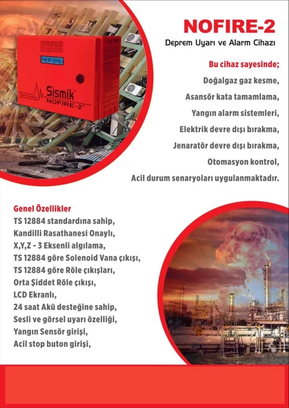 Sismik NOFIRE-2 Deprem Uyarı ve Alarm Cihazı Sismik/Deprem Sensörü - 3