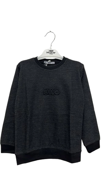 uğurböceğiçocuk Swo Yazı Baskılı Jakarlı Sweat 9441 - 6