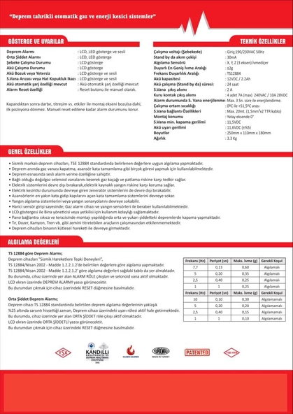 Sismik NOFIRE-2 Deprem Uyarı ve Alarm Cihazı Sismik/Deprem Sensörü - 4