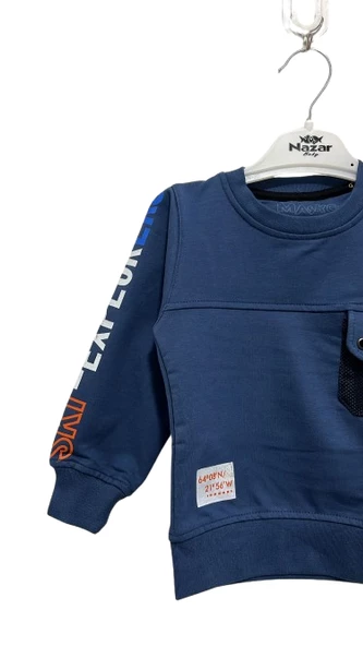 uğurböceğiçocuk Skı Explorar Kol Yazılı Maskot Erkek Sweat 2481 - 2