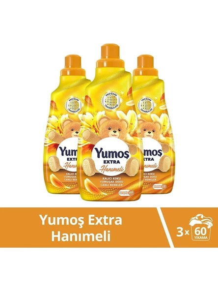 Yumoş Extra Konsantre Çamaşır Yumuşatıcısı Hanımeli 1440 ml 3 Adet