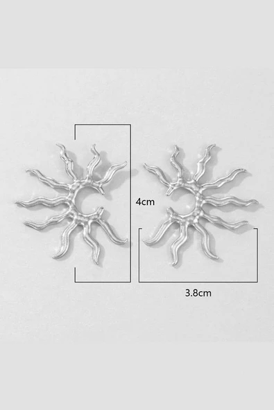 Güneş Figürlü Küpe Özel Kaplama - 5