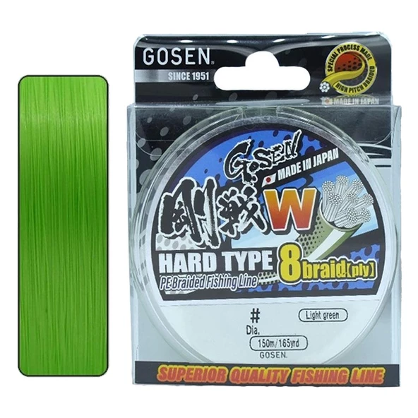 Gosen W8 Hard Type 8X 150 m Açık Yeşil İp Misina  0.5 Pe / 0.117 mm / 5.3 Kg