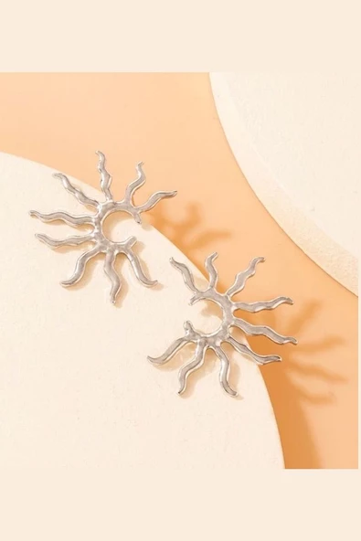 Güneş Figürlü Küpe Özel Kaplama - 4