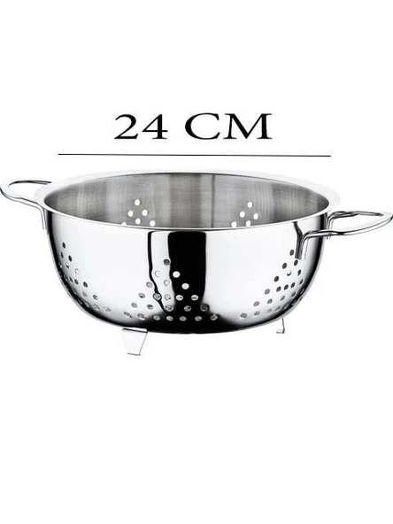 Çelik Süzgeç Ayaklı Paslanmaz Makarna Süzgeci - Resim 3