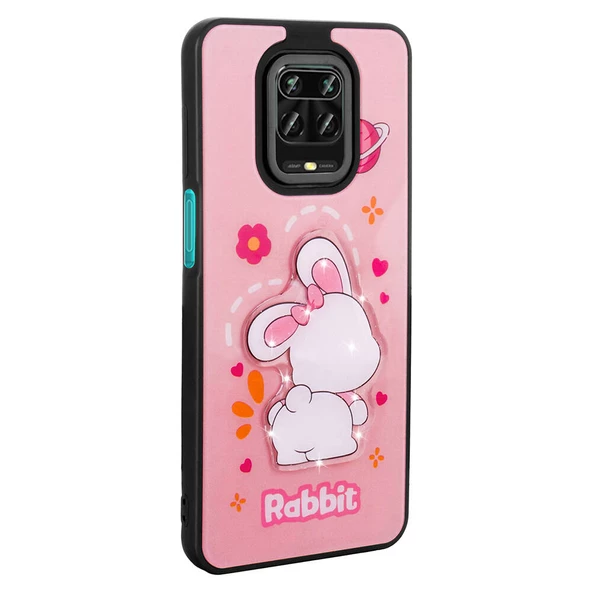 Xiaomi Redmi Note 9 Pro Kılıf Parlayan Kabartmalı İkonik Figürlü Zore Amas Silikon Kapak - 7