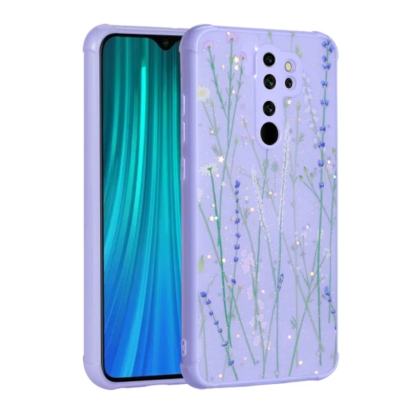 Xiaomi Redmi Note 8 Pro Kılıf Simli Desenli Kamera Korumalı Parlak Popy Kapak - 2