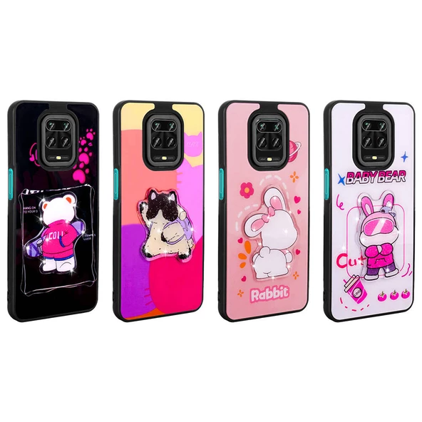 Xiaomi Redmi Note 9S Kılıf Parlayan Kabartmalı İkonik Figürlü Zore Amas Silikon Kapak - Resim 8