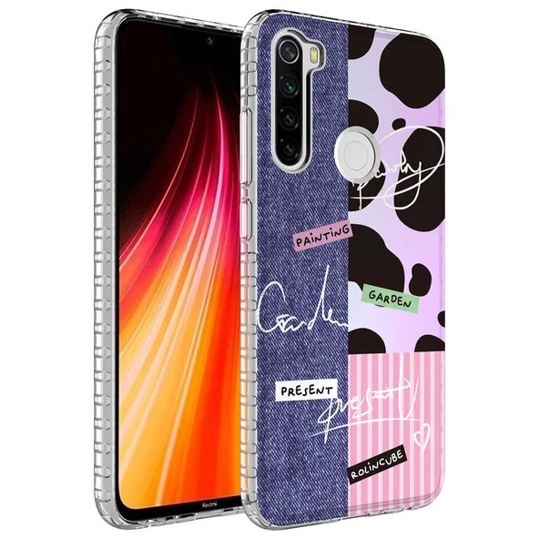Xiaomi Redmi Note 8 Kılıf Airbag Kenarlı Renkli Desenli Silikon  Elegans Kapak - 5