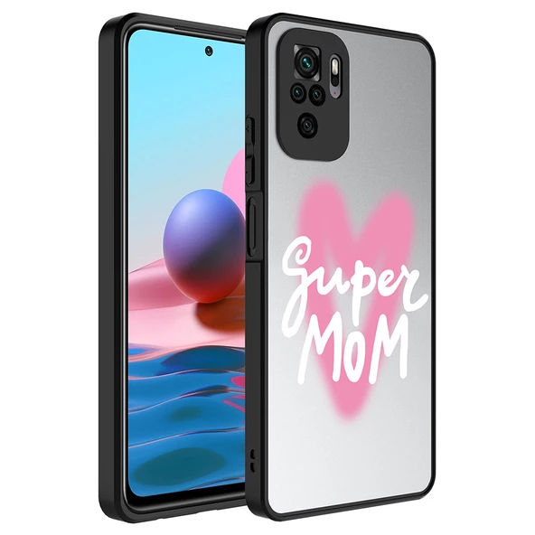 Xiaomi Redmi Note 10S Kılıf Aynalı Desenli Kamera Korumalı Parlak  Mirror Kapak