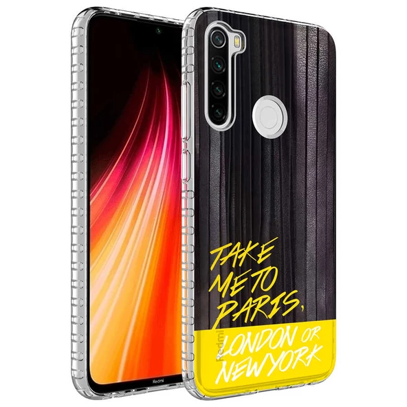 Xiaomi Redmi Note 8 Kılıf Airbag Kenarlı Renkli Desenli Silikon  Elegans Kapak - 8
