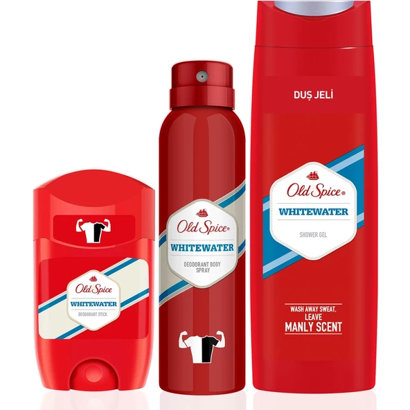 Old Spice Duş Jeli 400 ml + Sprey Deo 150 ml + White W Deo Stick 50 ml - 2