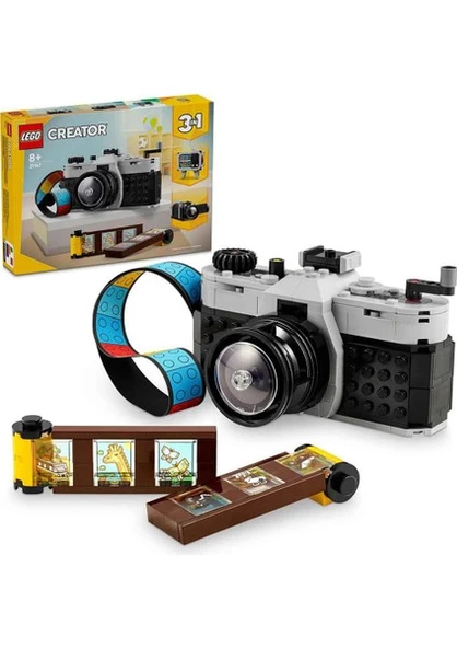 LEGO® Creator Retro Fotoğraf Makinesi 31147 - 8 Yaş ve Üzeri Çocuklar için Televizyon ve Video Kamera Model Seçenekleri İçeren 3 ü 1 Arada Yaratıcı Oyuncak Yapım Seti (261 Parça)