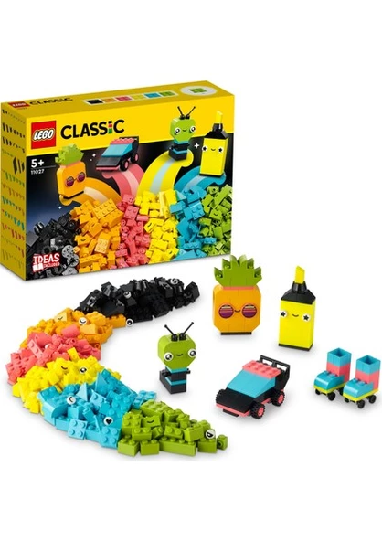 LEGO Classic Yaratıcı Neon Eğlence 11027 - 5 Yaş ve Üzeri Çocuklar için Canlı Renkli Parçalar İçeren Yaratıcı Oyuncak Yapım Seti (333 Parça)