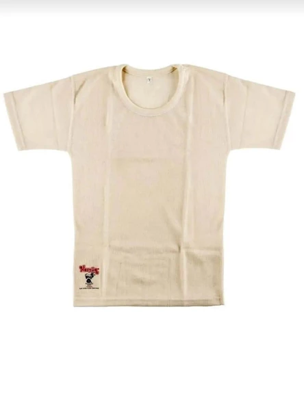 HASYÜN 500 ÇOCUK KISA KOL YÜN FANİLA ATLET TEKLİ  EKRU 6 Yaş ürün görseli 1