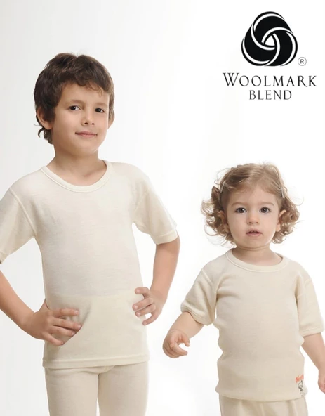 HASYÜN 500 ÇOCUK KISA KOL YÜN FANİLA ATLET 2 ADET  EKRU 10 Yaş - Resim 3