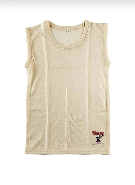 HASYÜN 520 ÇOCUK TERMAL TER EMİCİ KOLSUZ İNCE YÜN ATLET TEKLİ  EKRU 12-14 Yaş - Resim 3