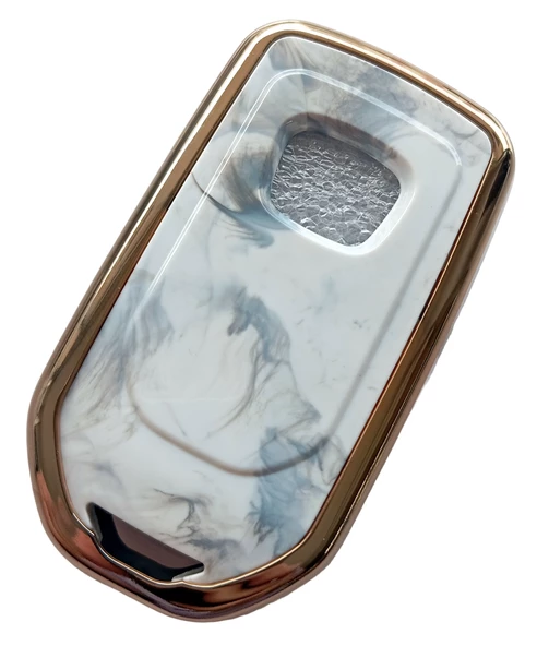 Honda Civic Accord CR-V Uyumlu Smart Anahtar Kumanda Kılıfı Oto Anahtarlık Mermer Desenli - Resim 2