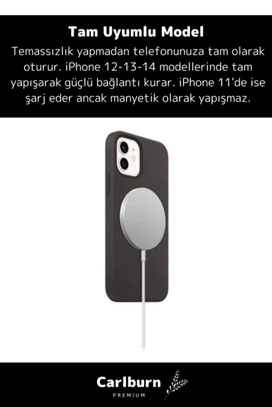 iPhone 11 12 13 14 15 16 Uyumlu Magsafe Kablosuz Hızlı Şarj Aleti Tam Uyumlu Wireless Charger Adaptörü - 3