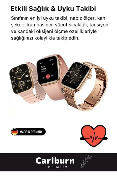 Yeni Nesil 3 Kordonlu Wireless Şarjlı Spor Sağlık Sensörlü Watch 9 Series 41mm Kadın Akıllı Saat - 6