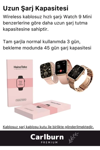 Yeni Nesil 3 Kordonlu Wireless Şarjlı Spor Sağlık Sensörlü Watch 9 Series 41mm Kadın Akıllı Saat - 8