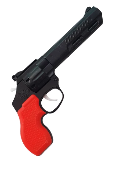 Oyuncak Uzun Namlu Mantar Tabancası 18 Adet Kapsül Mantar Mermili Kırmızı - Resim 2