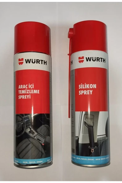 Würth Araç İçi Temizleme Spreyi 500ml + Silikon Sprey 500ml