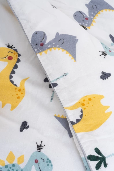 %100 Pamuk, 4 Parça Bebek Nevresim Takımı (Nevresim, Çarşaf, 2 Yastık Kılıfı), 100x150 cm - 3