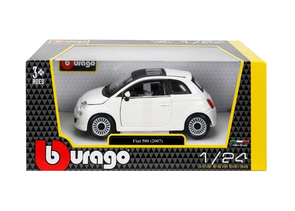 22106 Burago 1:24 Fiat 500 2007 Model Araba