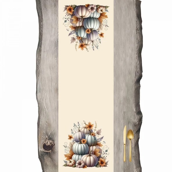 Sonbahar Serisi Balkabakları - Balkabağı Ranır- Runner 45 x 140 cm